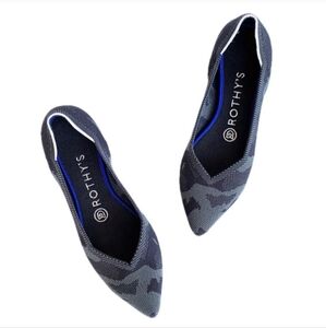 Rothy's Retired Pointed Toe Gray Camouflage Ballet Flats - 7.5
